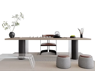Modern Home Tea Table and Chair 3d model
