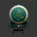 Industrial Equipment Green Cylindrical Storage Tank On Transport Chassis With Wheels