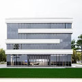 Modern Industrial Factory Building Multi-storey Factory Building Modern Factory Building Square Factory Building Multi-storey Office 3d model