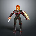 Lion Head Character In Black Armor With Red Lines Holding Sword And Shield