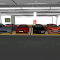 Indoor Parking Garage with Multiple Colored Cars Well Lit Interior and Marked Lines