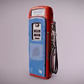 Vintage Dexterson Gas Pump With Red And Blue Classic Retro Design