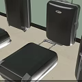 Multiple Black Suitcases With Various Styles Telescopic Handles And Wheels Placed Against Wall