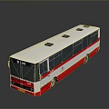 Modern Urban Bus with White Red Exterior Black Windows Roof Vents and LINE 101