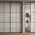 Modern DuPont paper sliding door DuPont paper sliding door 3d model