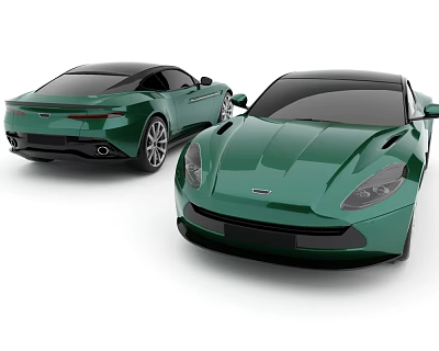 Car Motor Vehicle Car Dark Green Sports Car 3d model