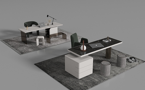 modern office chair desk 3d model