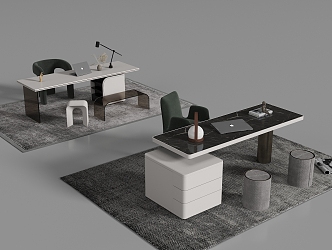 modern office chair desk 3d model