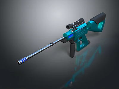 Blue Tactical Sniper Rifle With Modern Scope High Precision And Advanced Design 3d model