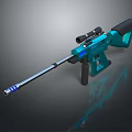 Blue Tactical Sniper Rifle With Modern Scope High Precision And Advanced Design
