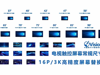 Vision Touch Screen TV With Various Sizes And 16P 3K High Precision Screen Replacement 3d model