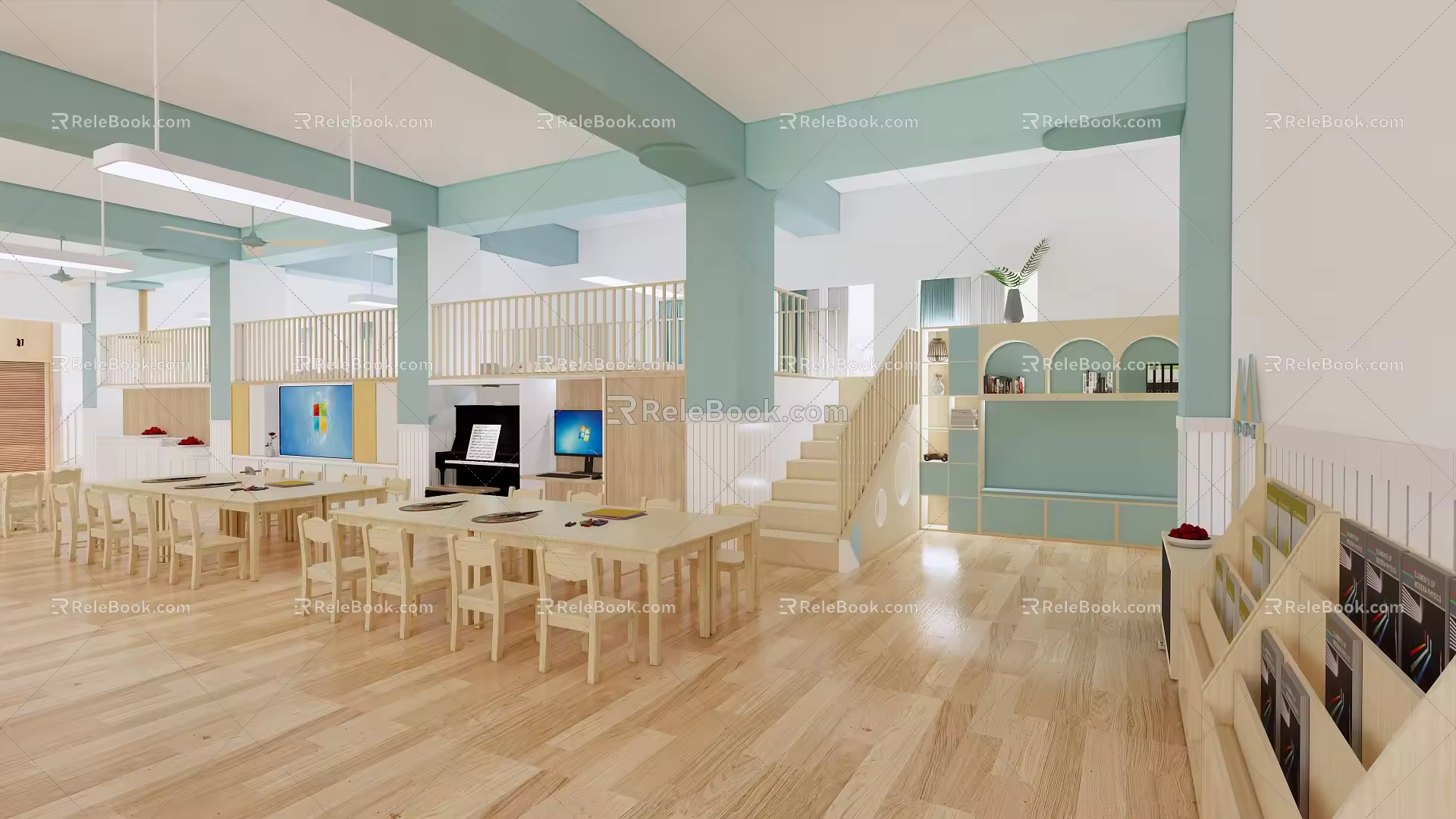 modern classroom 3d model