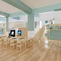 modern classroom 3d model