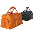 Black and Brown Leather Duffel Bags with Handles for Travel and Daily Use