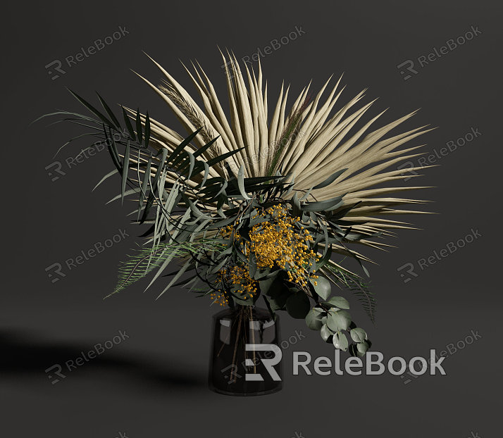 Modern vase floral ornaments model