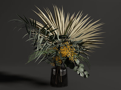 Modern vase floral ornaments model