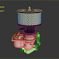 Household Appliance Filter Part With Golden Perforated Mesh And Silver Base