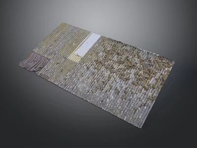 Multicolor Textured Patchwork Rug With Striped Patterns And Soft Material For Home Decor 3d model