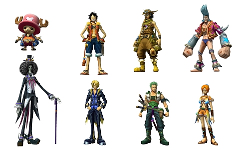 Modern Anime Characters One Piece Toy Cartoon Anime Characters 3d model