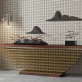 New Chinese-style Duan Jing Desk Entrance Duan Jing Desk 3d model
