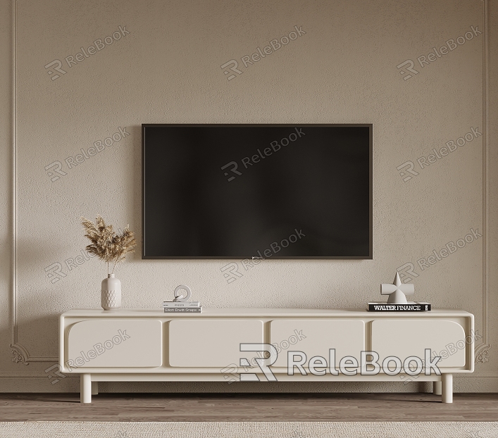 Cream wind TV cabinet model