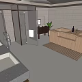 Traditional Hotel Guest Room With Wooden Flooring Lattice Screens And Double Bed