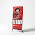 Commercial Banner Stand Display Equipment with 50% Off Discount and Price Tags Promotion