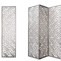 Modern Folding Room Dividers With Laser Cut Geometric Patterns And Metal Frames 3d model