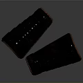 Historical Weapon Vambraces Crafted From Black Leather With Metal Plates And Red Trim