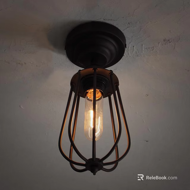 Modern Flush Mount Ceiling Light Sleek Design Metal Frame Home Decor Lighting Fixture 3d model