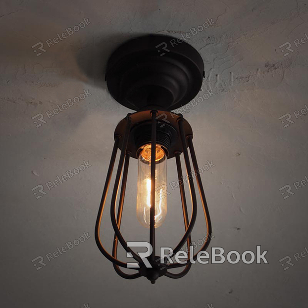 Industrial LOFT ceiling lamp iron ceiling lamp model