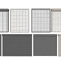 Various Modern Roller Shutter Designs With Grid And Striped Patterns In Different Colors 3d model