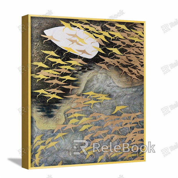 modern abstract painting gold and silver abstract decorative painting model