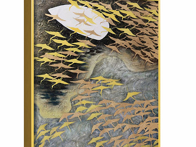 modern abstract painting gold and silver abstract decorative painting model