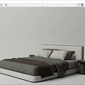 Elegant Double Bed Design With Soft Bedding Comfortable Mattress And Bedside Tables 3d model
