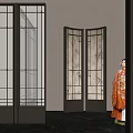 New Chinese Style Screen Decorative Screen Combination Partition Wooden Screen Ancient Clothes Hanfu 3d model