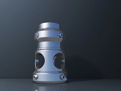 Silver Metal Kitchen Appliance Part With Ring Structure Holes And Screws Design 3d model