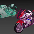 High Performance Sport Motorcycles With White And Red White Blue Livery And Stylish Red Rims