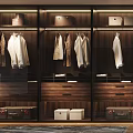 Modern Closet Design With Glass Doors Hanging Clothes Drawers And Wooden Floor