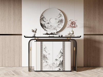 New Chinese-style End View Table Entrance Cabinet model