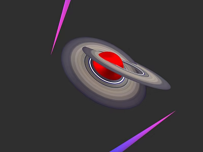 Red Planet with Rings Multiple Gray White Layers on Dark Cosmic Background with Purple Streaks 3d model
