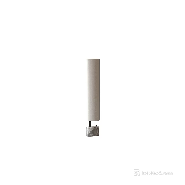 Modern Minimalist Floor Lamp With White Cylindrical Shade And Gray Base Design 3d model 
