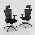 Ergonomic Office Chair With Mesh Back Headrest Adjustable Armrests And Swivel Base 3d model