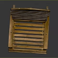 Simple Natural Wooden Chair With Slatted Backrest Seat And Armrests Light Wood Tone