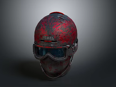 SEBEL Brand Helmet With Red And Black Patterns Goggles And Face Mask Design 3d model