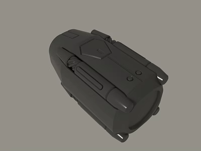Black Mechanical Device 3D Rendered With Geometric Panels And Compact Structure 3d model