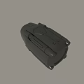 Black Mechanical Device 3D Rendered With Geometric Panels And Compact Structure