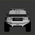 Tough Silver Off-road Vehicle By FLOTORS With Roof Antenna Front Bumper And Off-road Tires