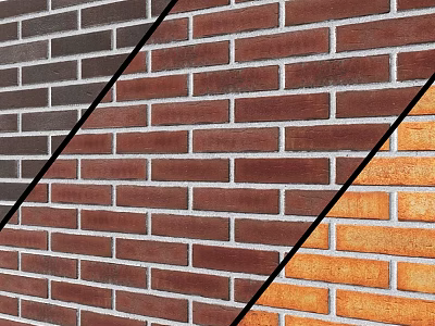 Decorative Brick Wall Components With Textured Surfaces And Multiple Color Tones 3d model