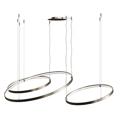 Modern Circular Metal Chandeliers With Sleek Suspended Ring Design For Interiors 3d model